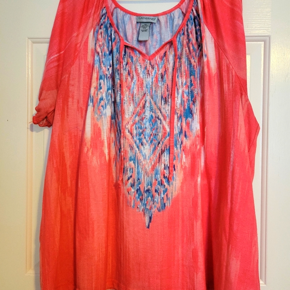 3 for $25!!  Catherines 3X coral top